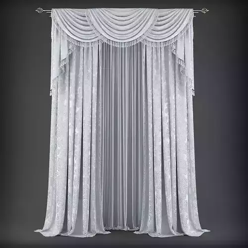 Curtain Low-poly 3D model