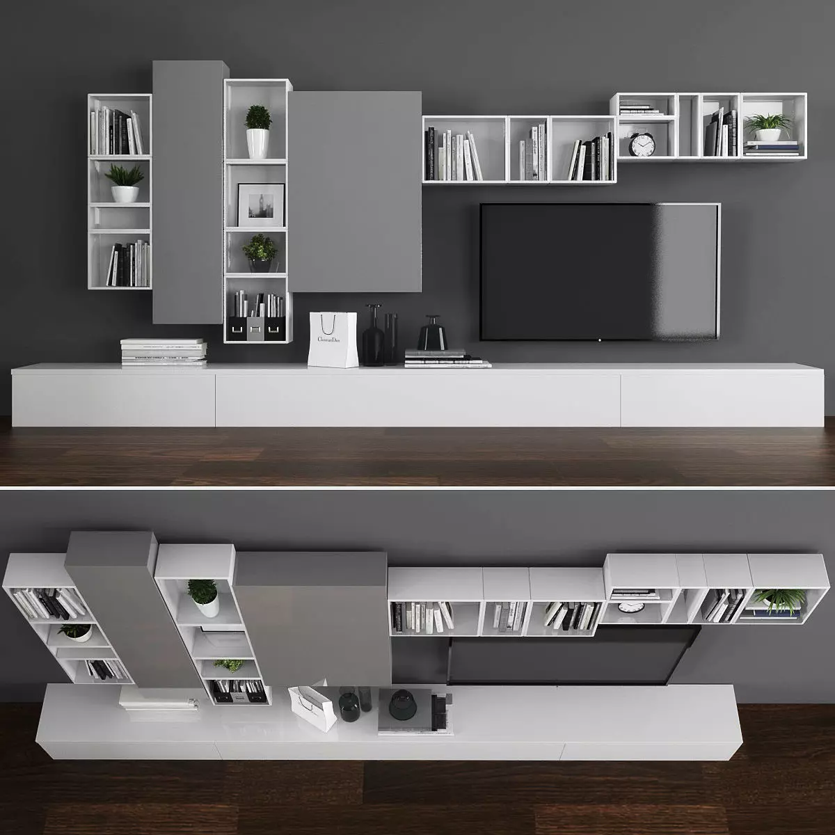 Tv stand  Low-poly 3D model_0