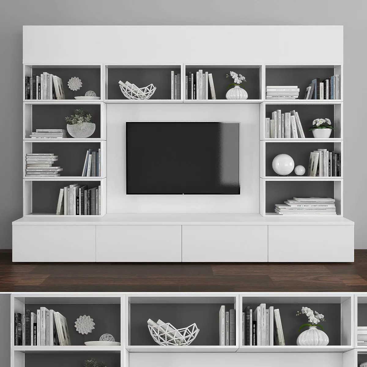 Tv stand  Low-poly 3D model_0