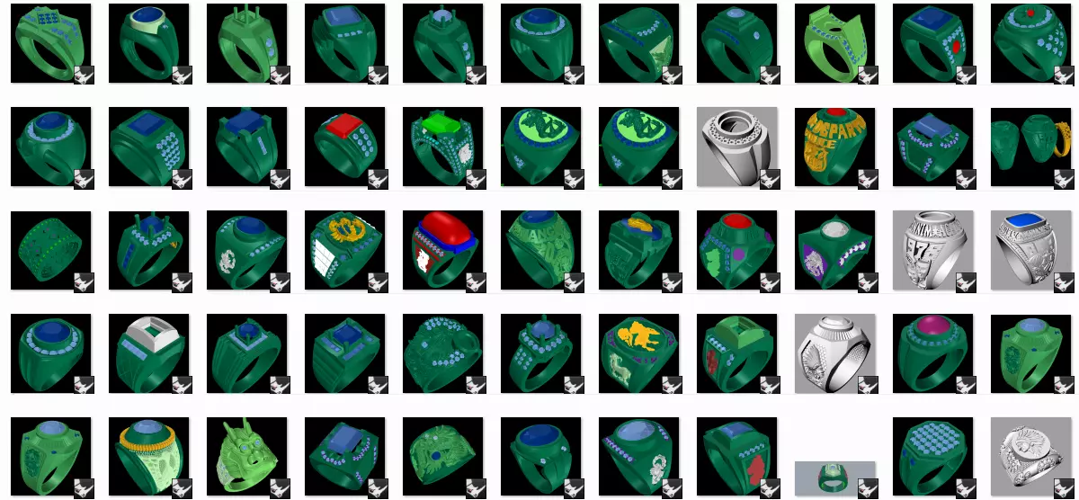 1000 Men Groom diamond Band Ring 3dm Bulk Collection 3D print model