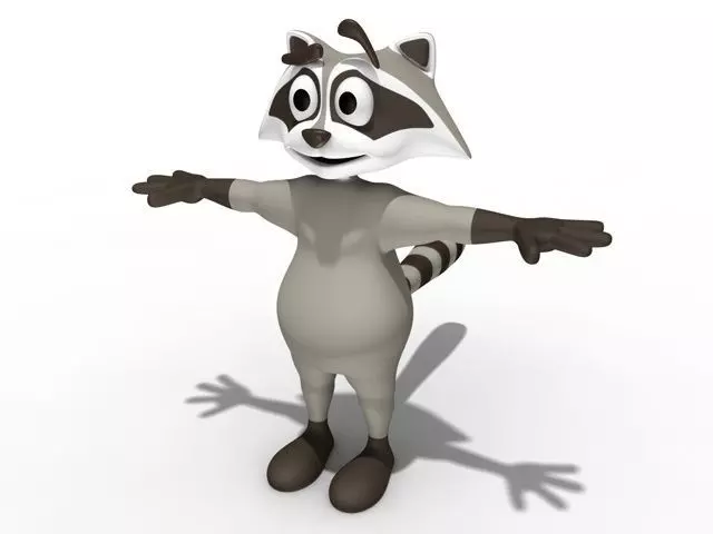 Cartoon rancoon 3D model_0