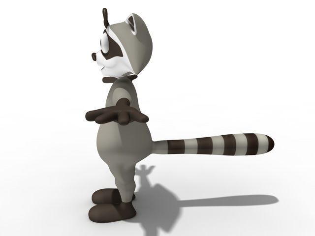 Cartoon rancoon 3D model_1