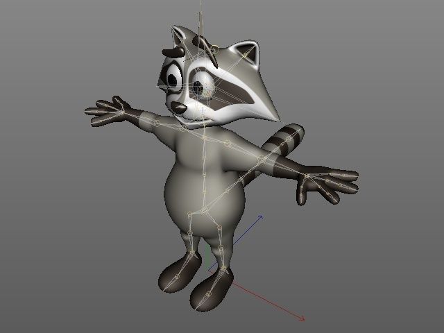 Cartoon rancoon 3D model_5