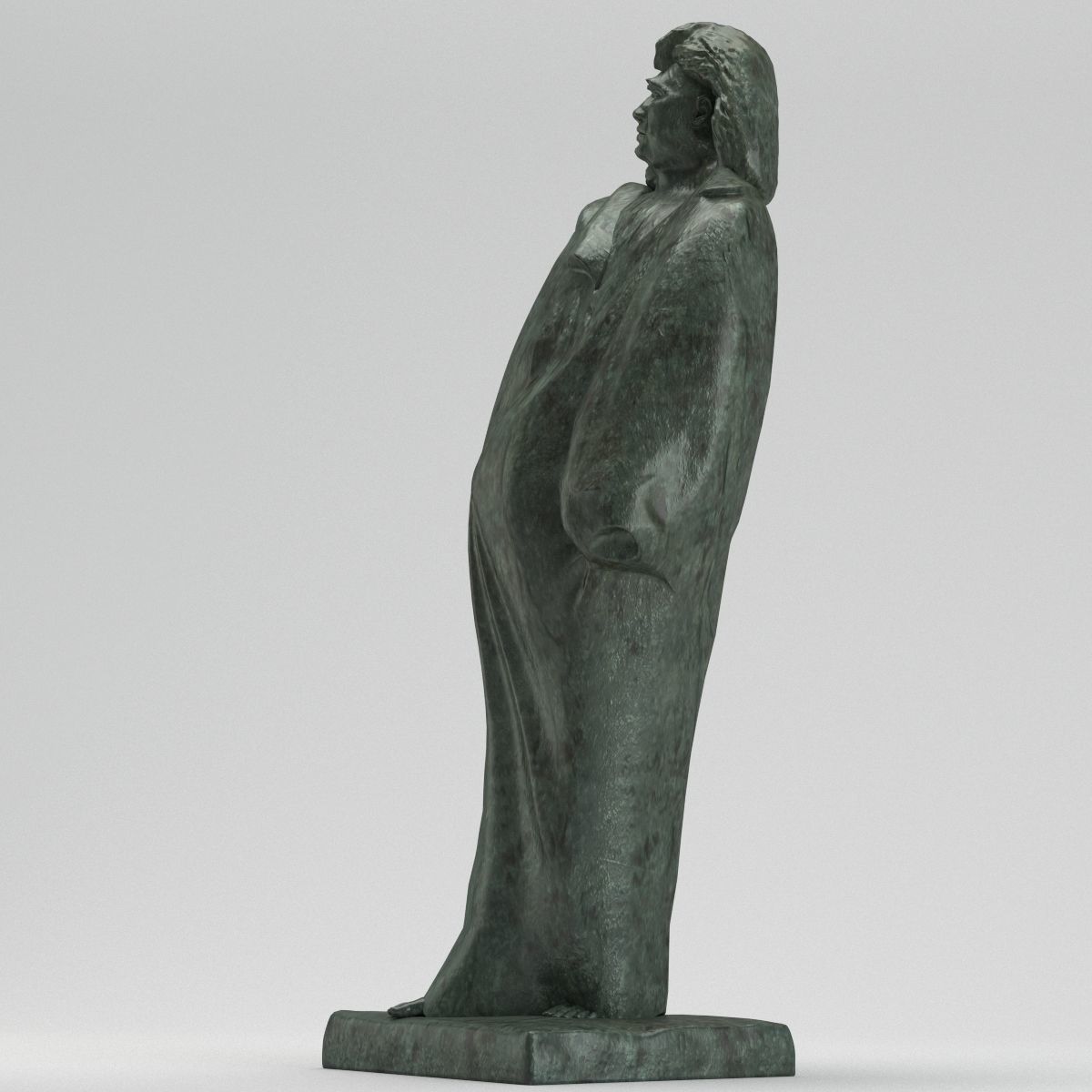 Monument to Honore de Balzac 3D model_1