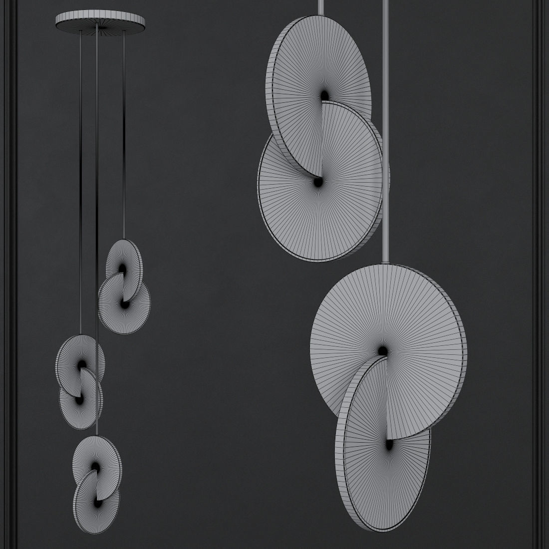 Lee Broom ECLIPSE CHANDELIER  POLISHED GOLD 3D model_1