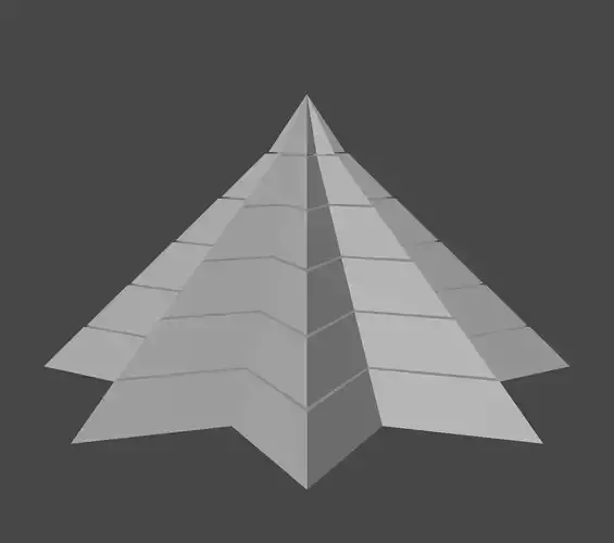 Pyramidal Structure 8 Corners Little Interstices and Smoothed Low-poly 3D model