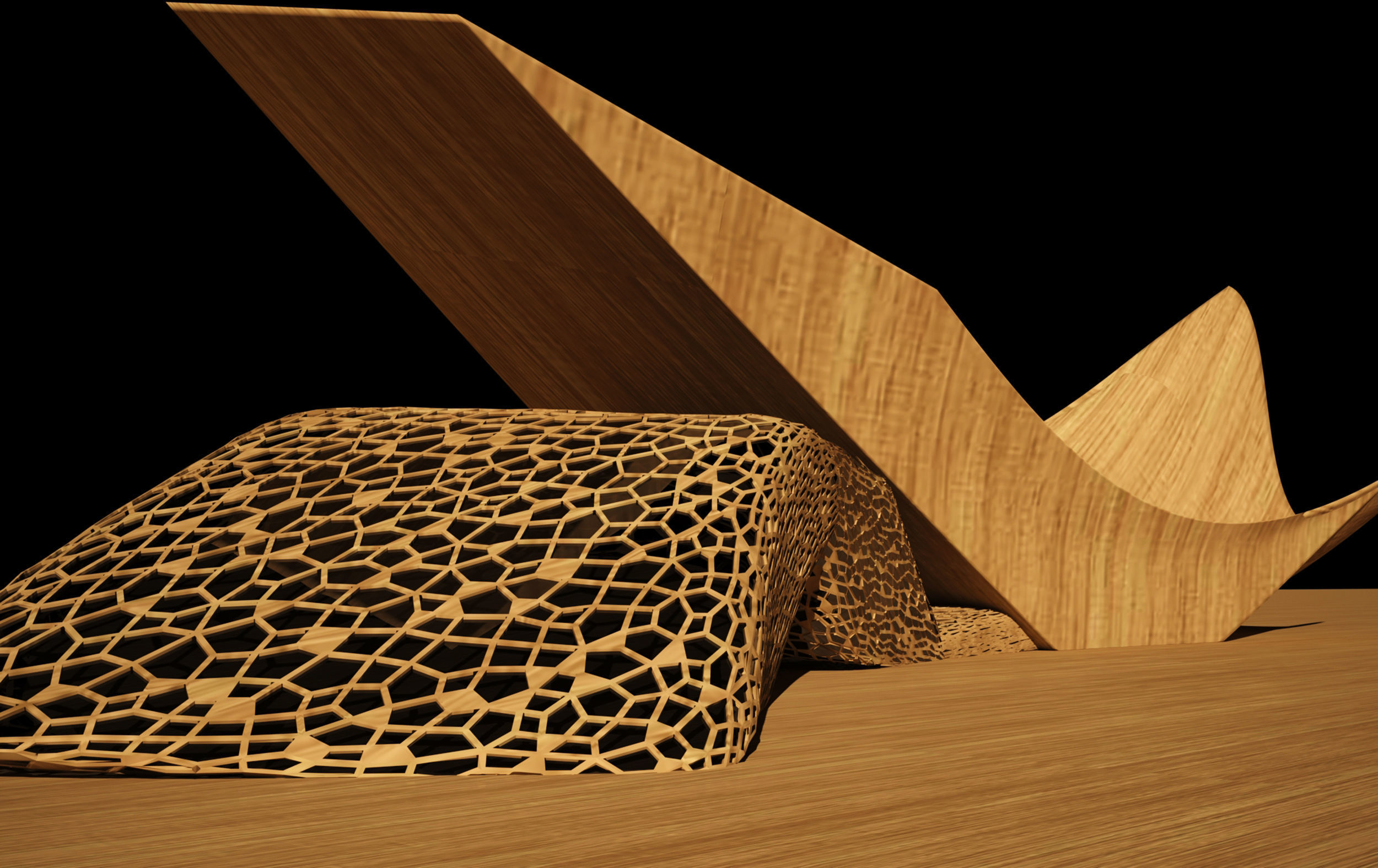 organic model wooden sculpture 3D model_1