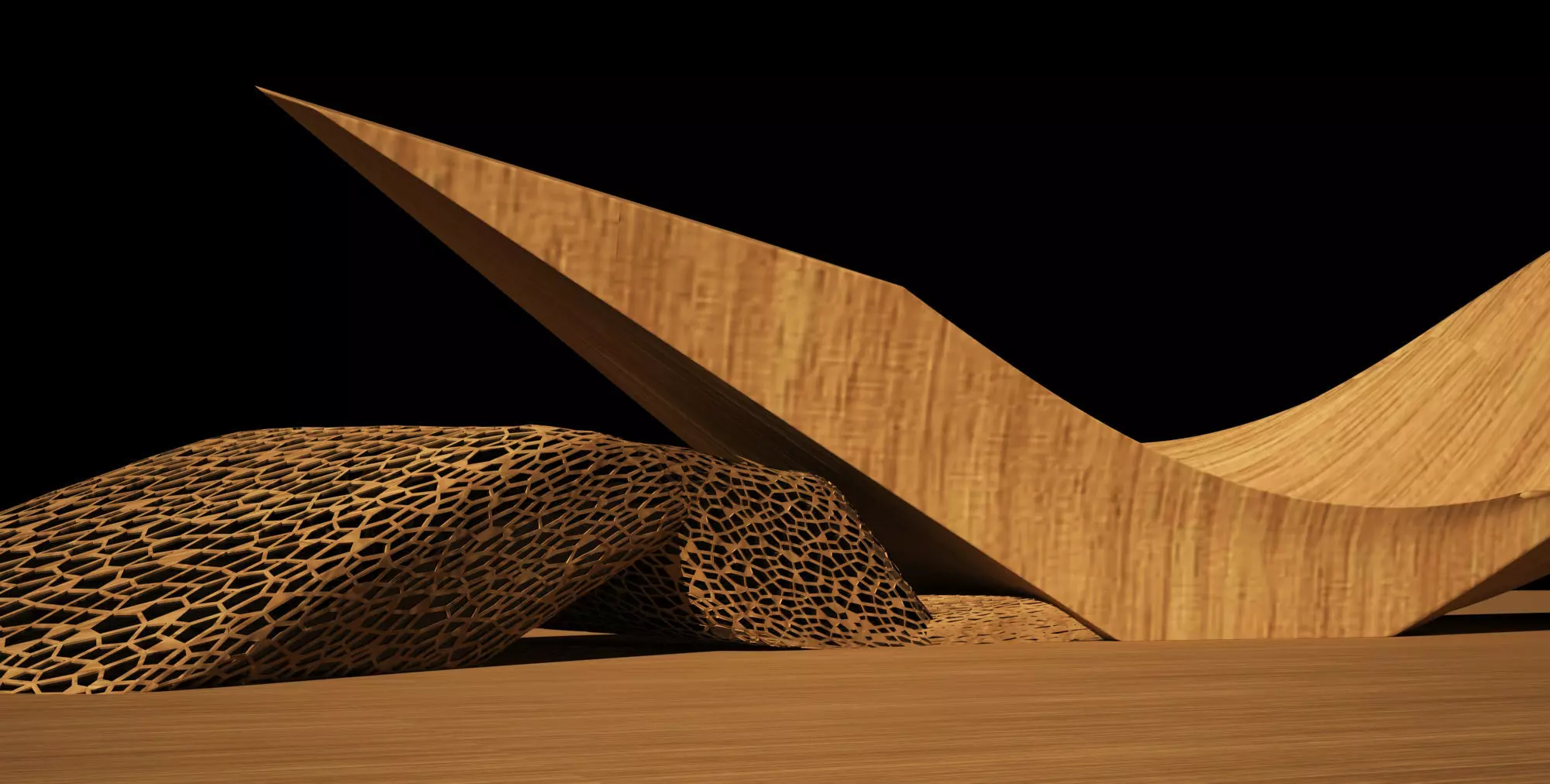 organic model wooden sculpture 3D model_0