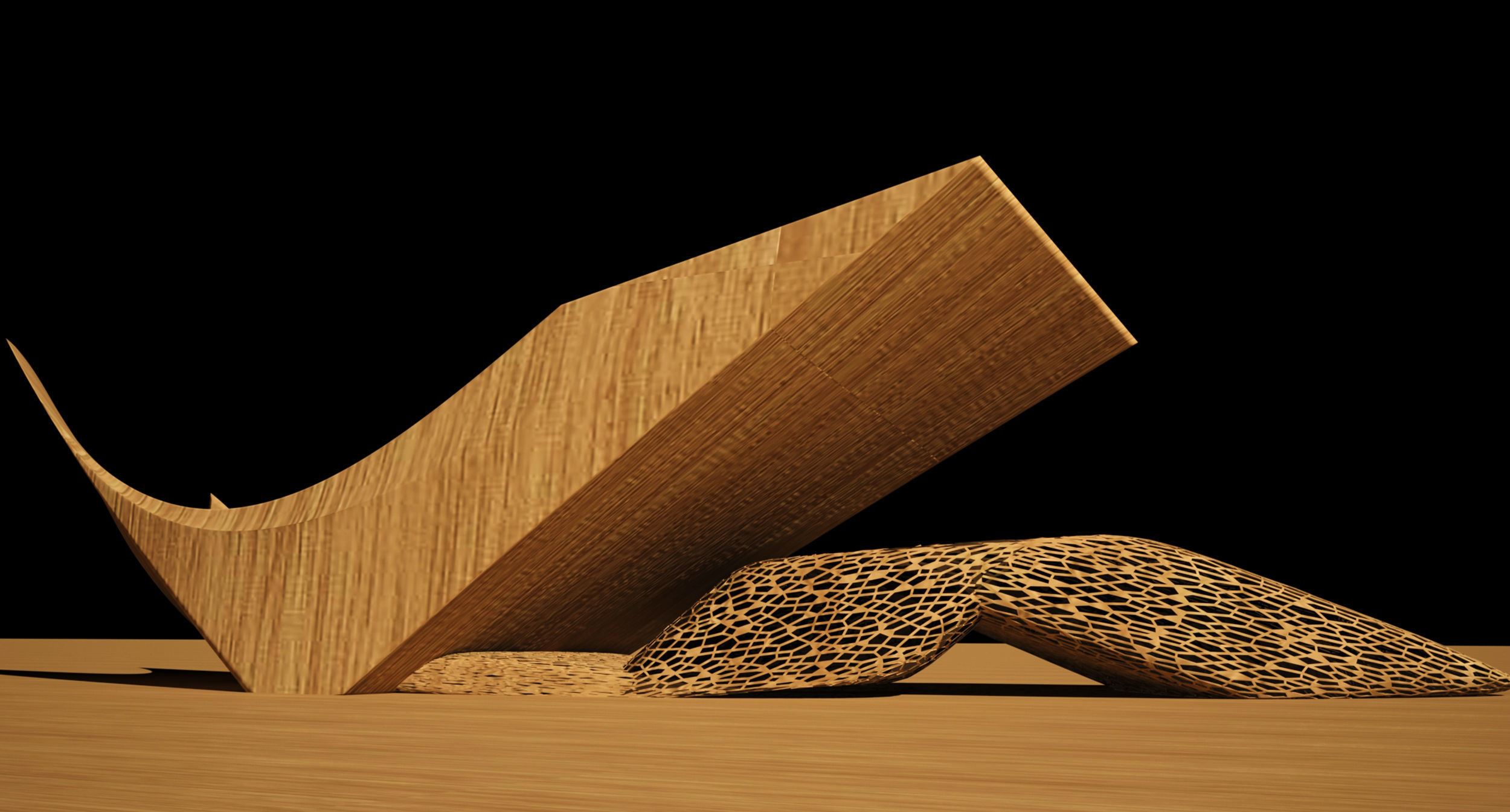 organic model wooden sculpture 3D model_2