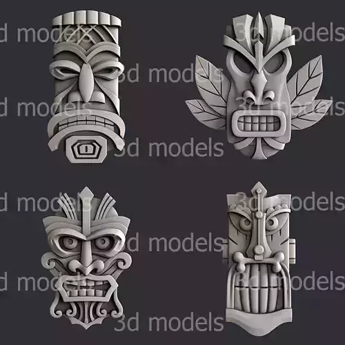 3d STL models for CNC router totem set2