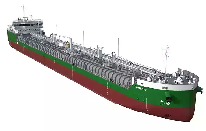 TANKER SHALLOW DRAFT GREEN  3D model