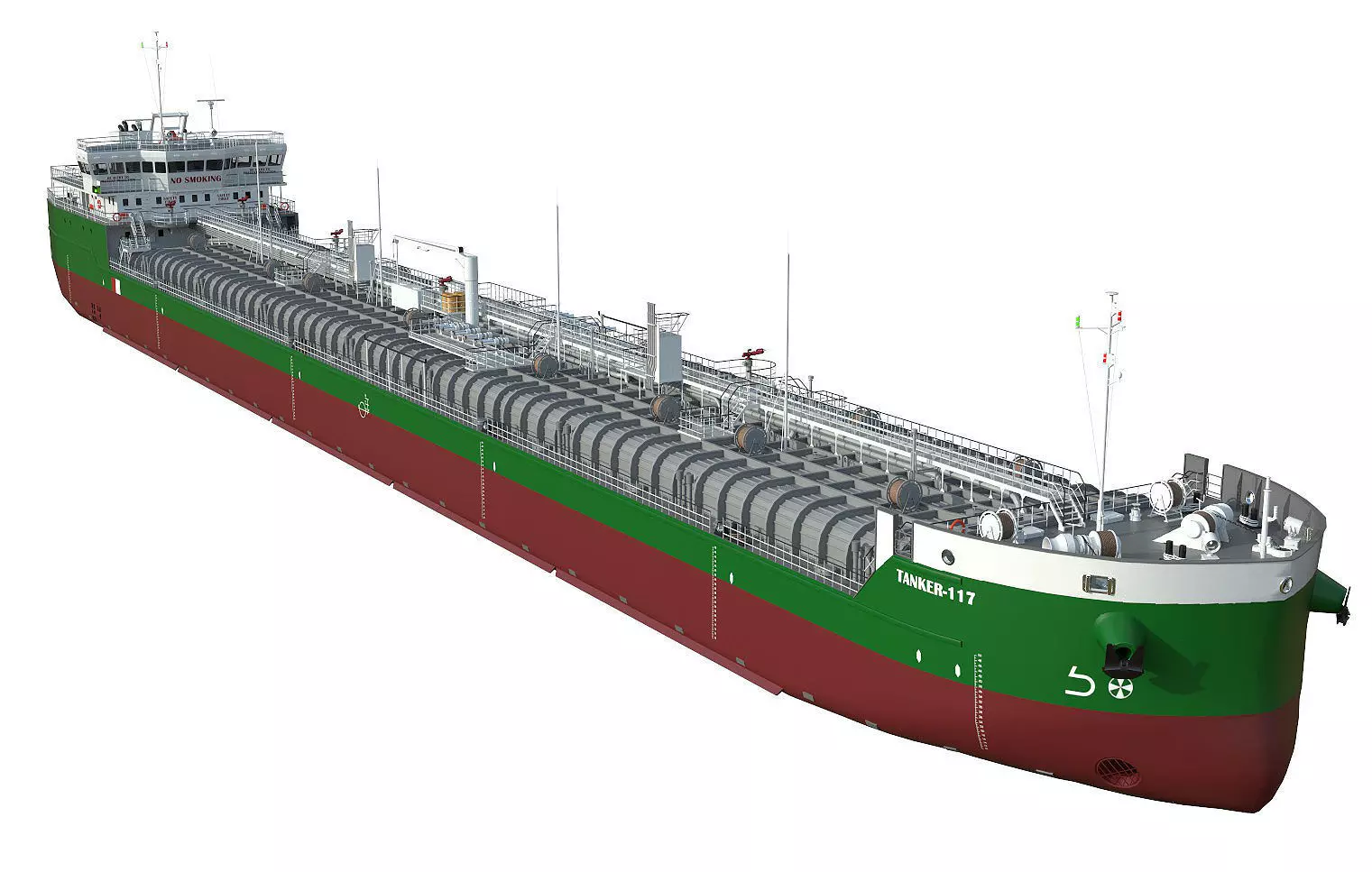 TANKER SHALLOW DRAFT GREEN  3D model_0