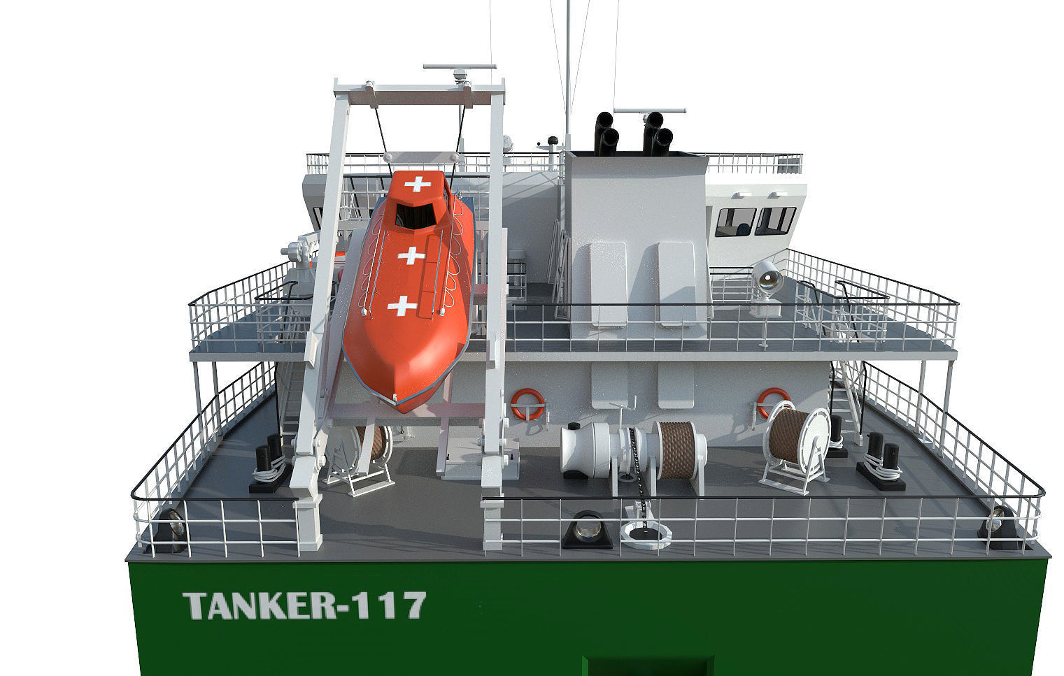 TANKER SHALLOW DRAFT GREEN  3D model_10