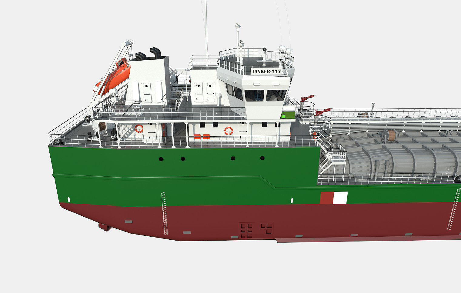 TANKER SHALLOW DRAFT GREEN  3D model_2