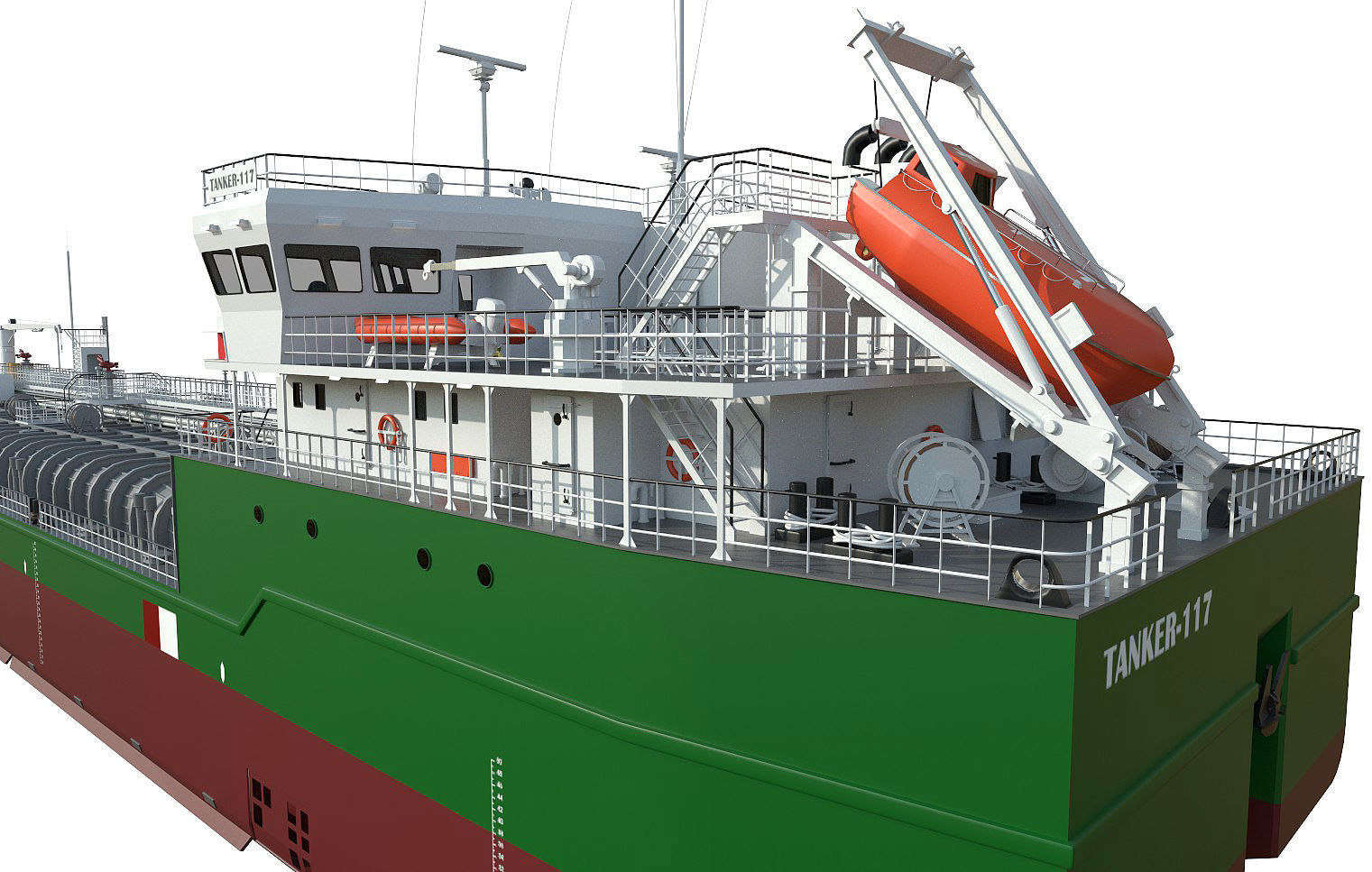 TANKER SHALLOW DRAFT GREEN  3D model_4