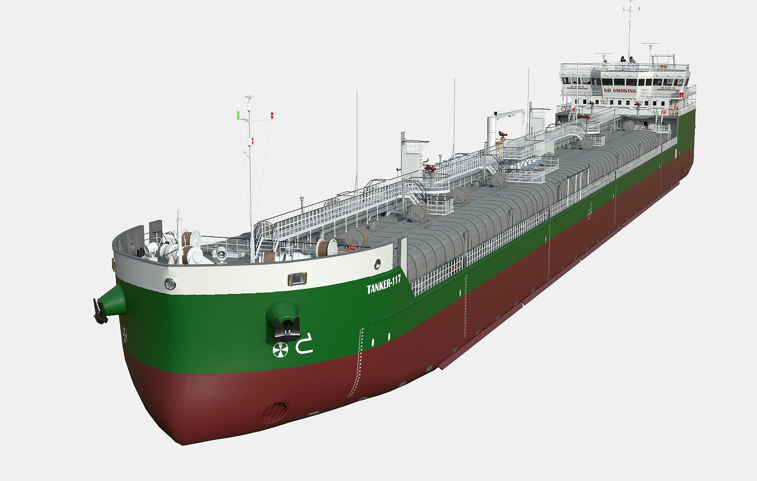 TANKER SHALLOW DRAFT GREEN  3D model_1