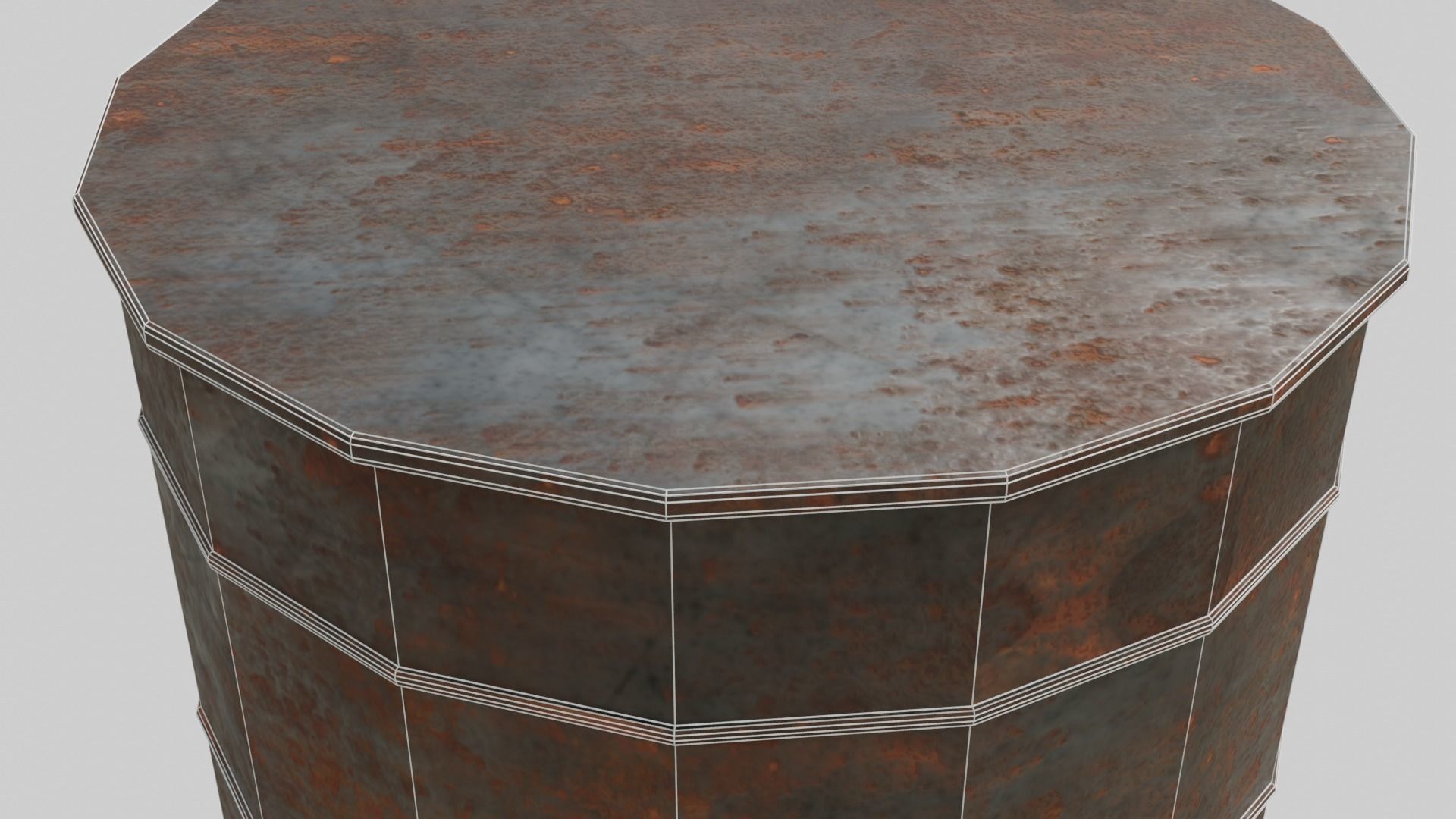 Rusted Barrel - Low Poly Low-poly 3D model_5