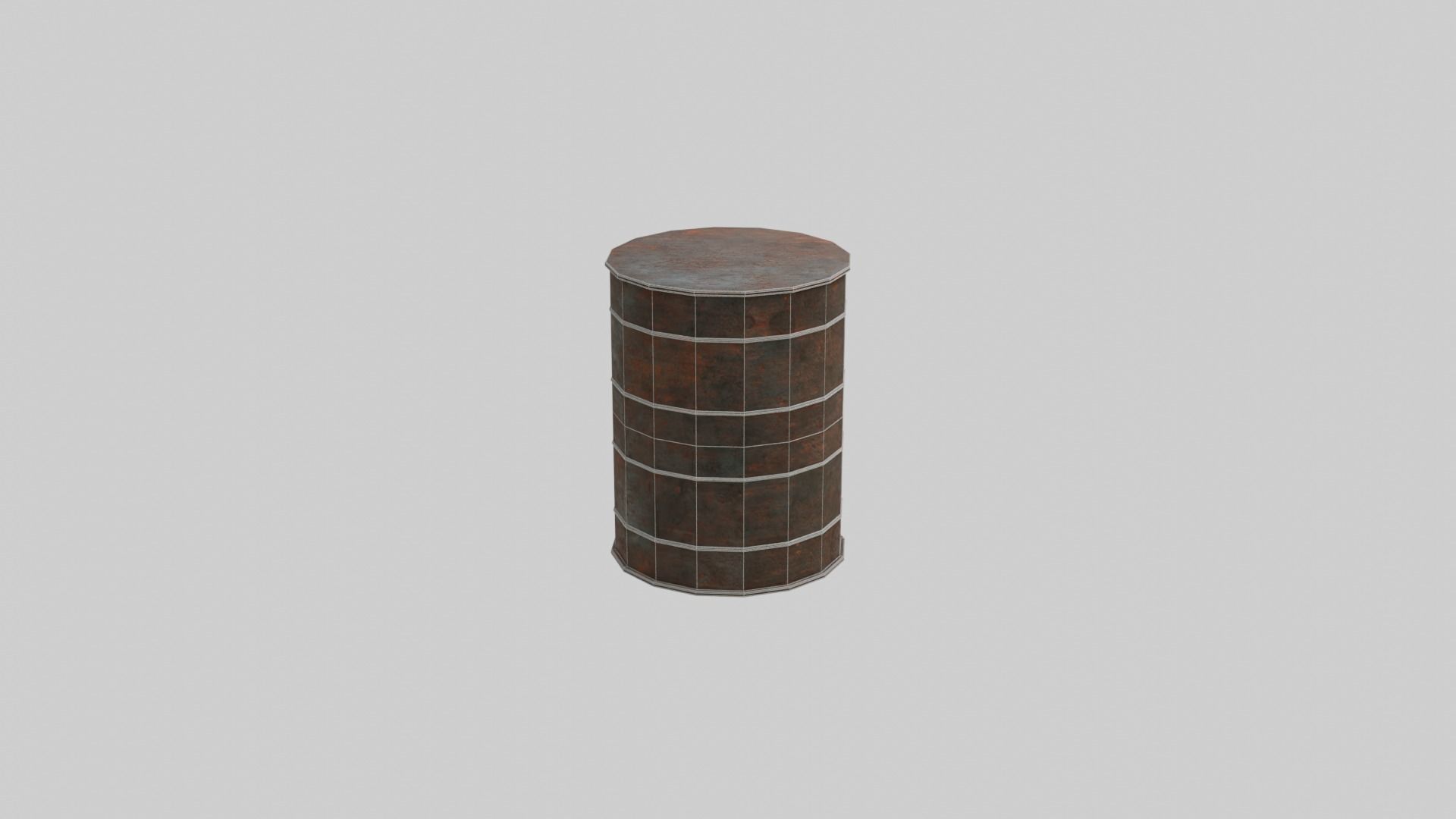 Rusted Barrel - Low Poly Low-poly 3D model_4