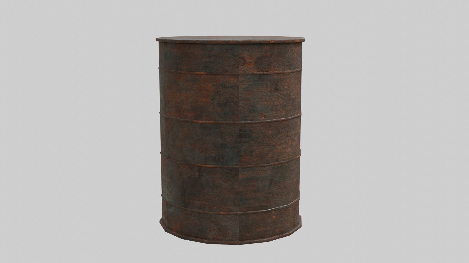 Rusted Barrel - Low Poly Low-poly 3D model_3
