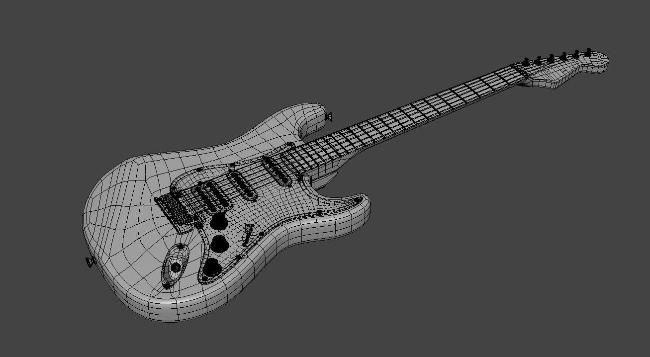 Electric Guitar Ashtone 3D model_11