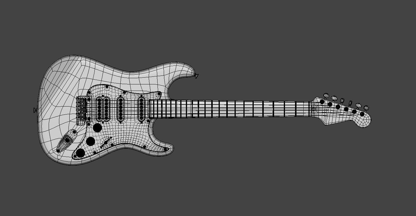 Electric Guitar Ashtone 3D model_12