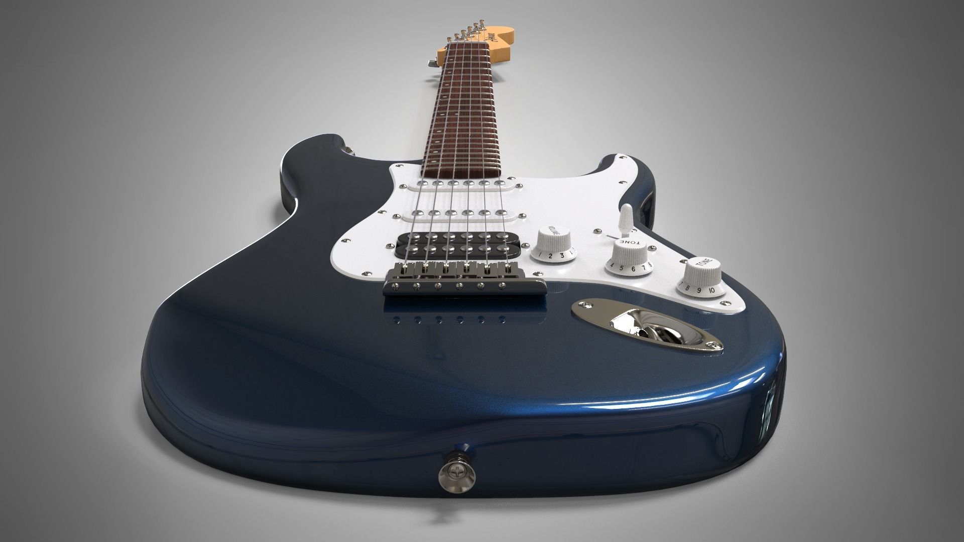 Electric Guitar Ashtone 3D model_2