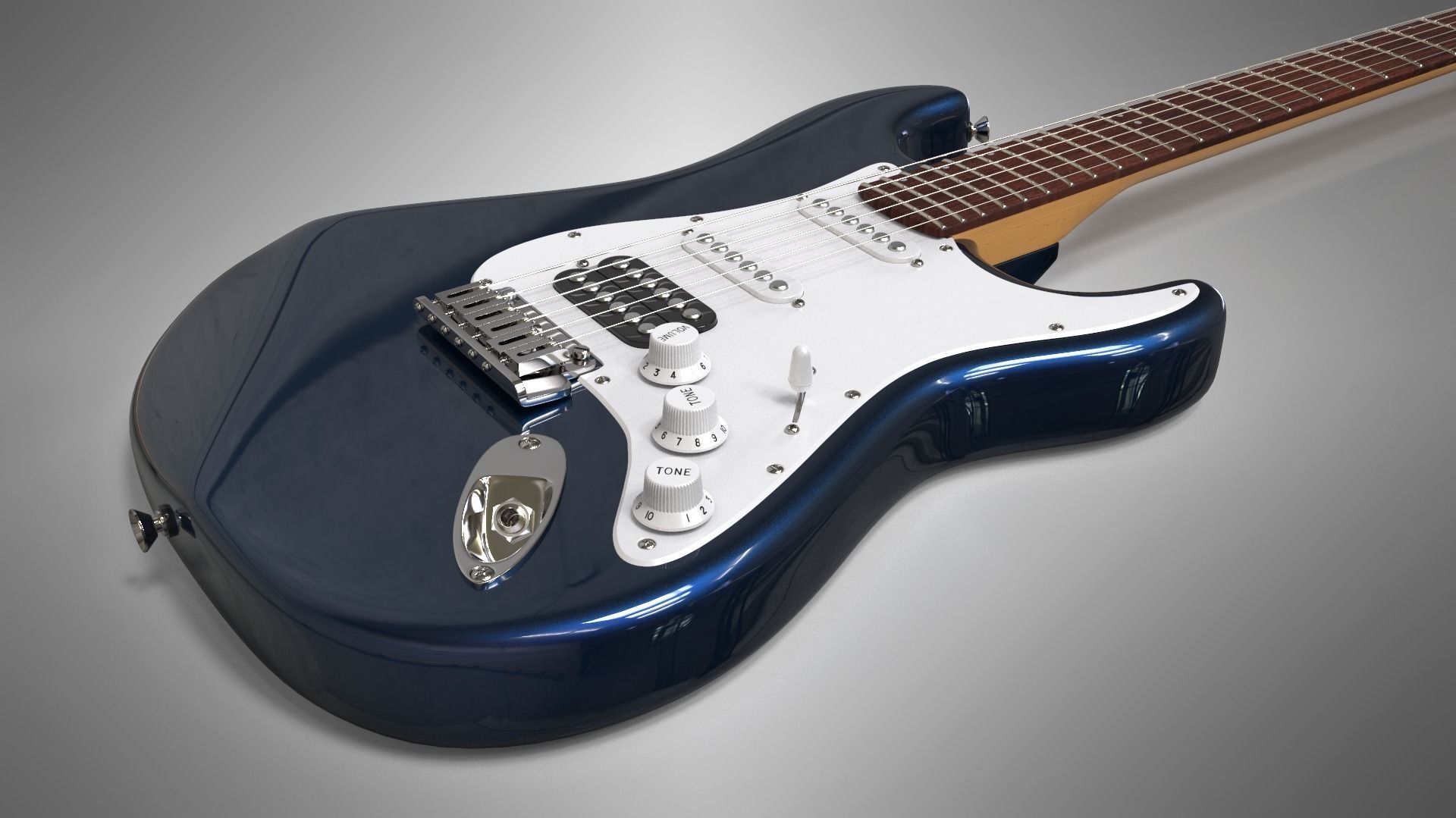 Electric Guitar Ashtone 3D model_1