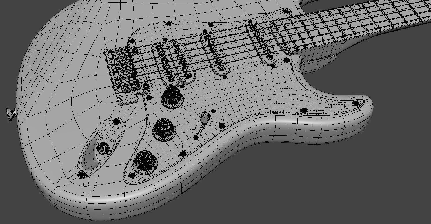 Electric Guitar Ashtone 3D model_9