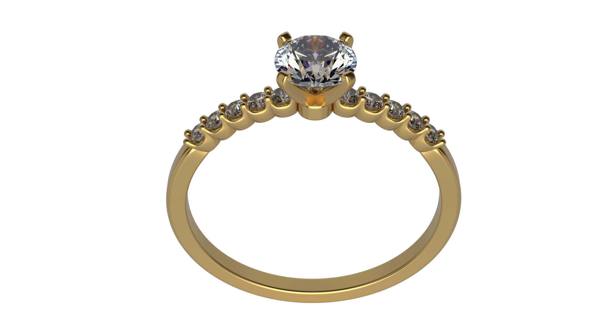 Diamon ring Size 5-10 Stone 5 mm 3D print model_2