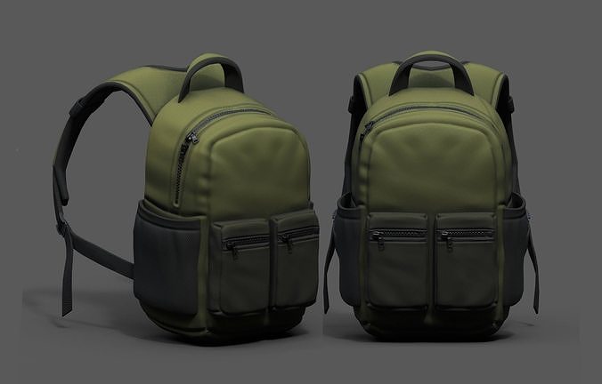 Backpack Camping Generic military combat soldier armor scifi  Low-poly 3D model