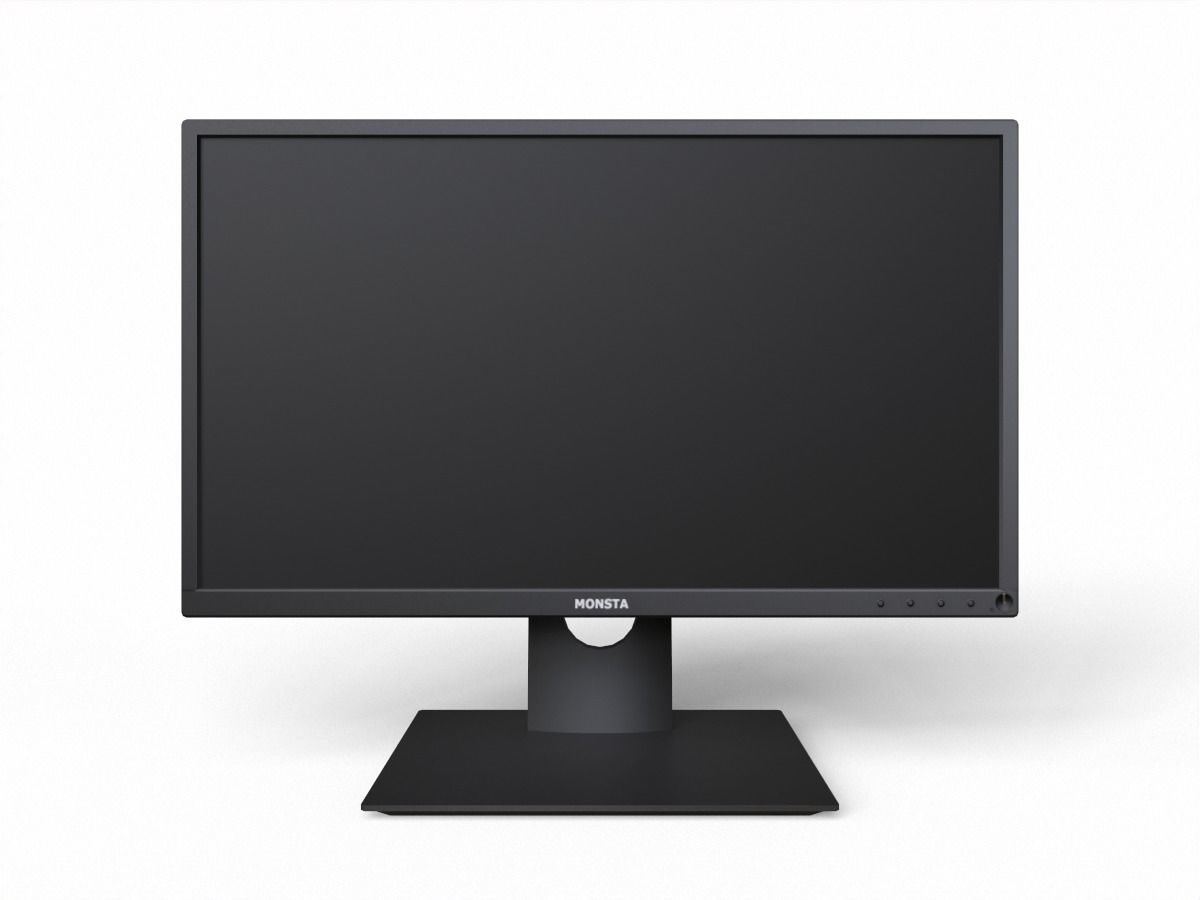 dell P2217H 21 inch monitor Low-poly 3D model_4