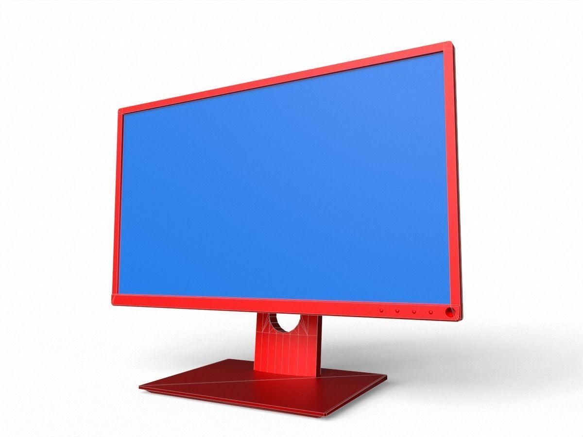 dell P2217H 21 inch monitor Low-poly 3D model_10