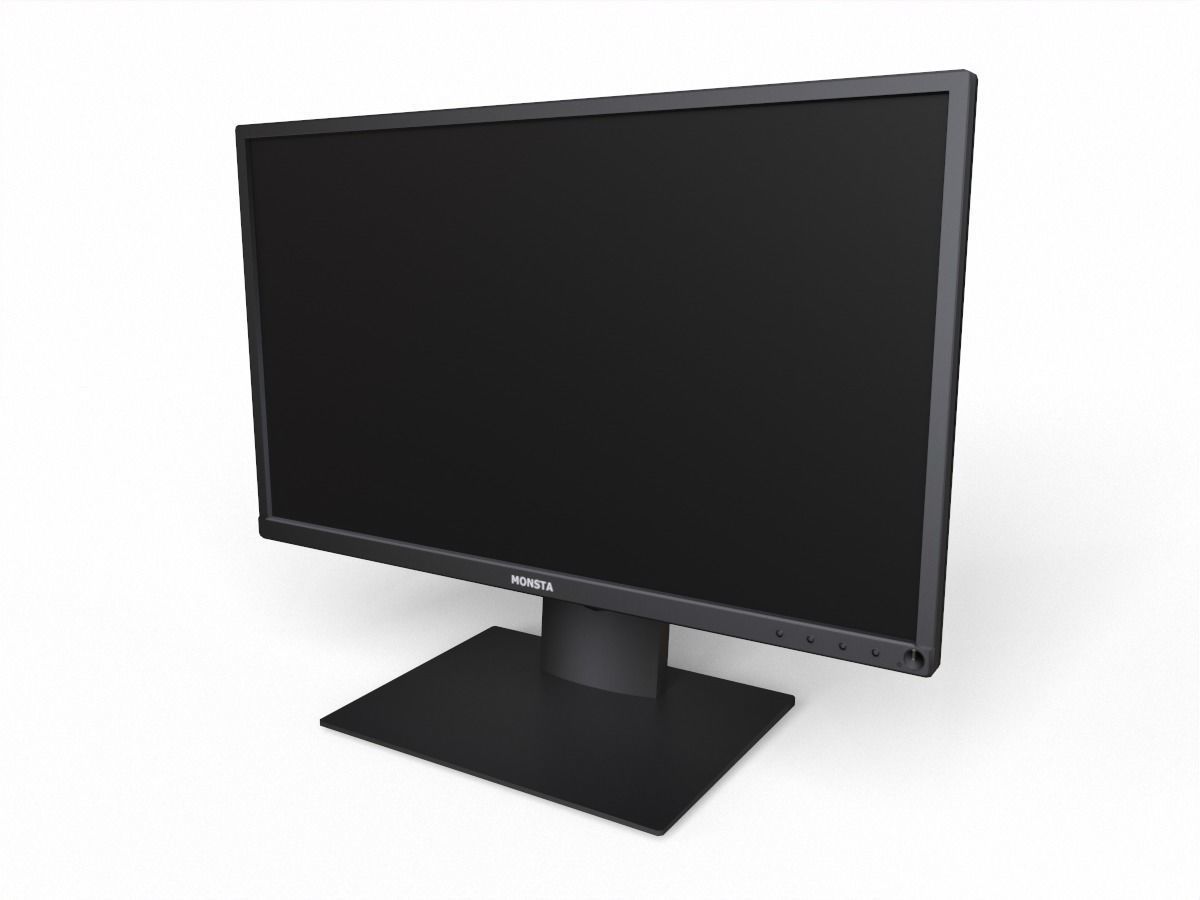 dell P2217H 21 inch monitor Low-poly 3D model_1