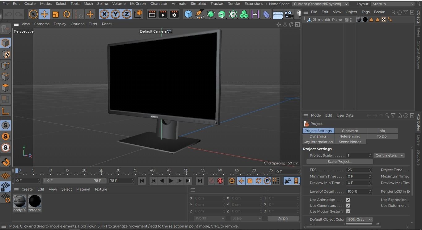 dell P2217H 21 inch monitor Low-poly 3D model_13