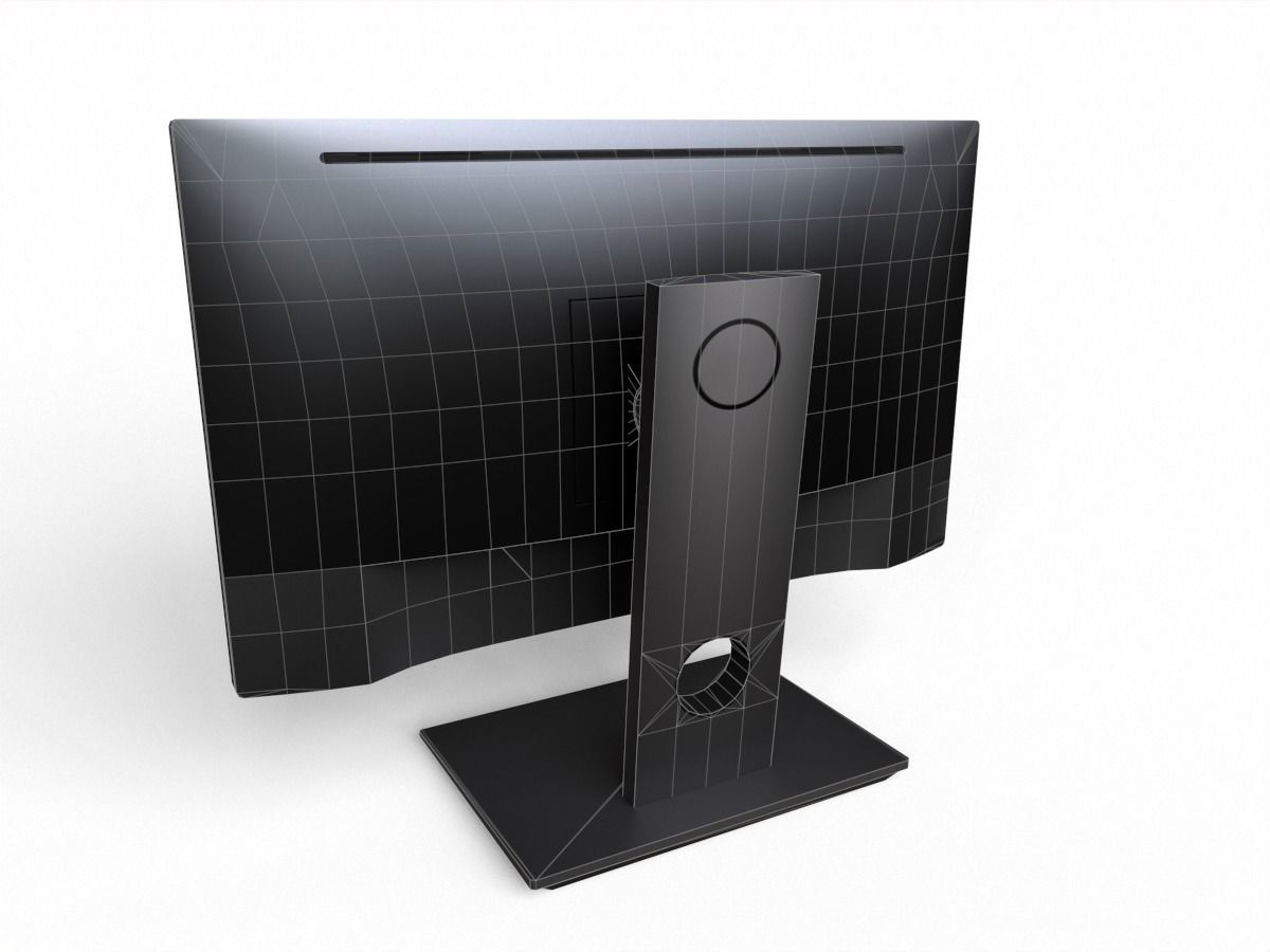 dell P2217H 21 inch monitor Low-poly 3D model_9