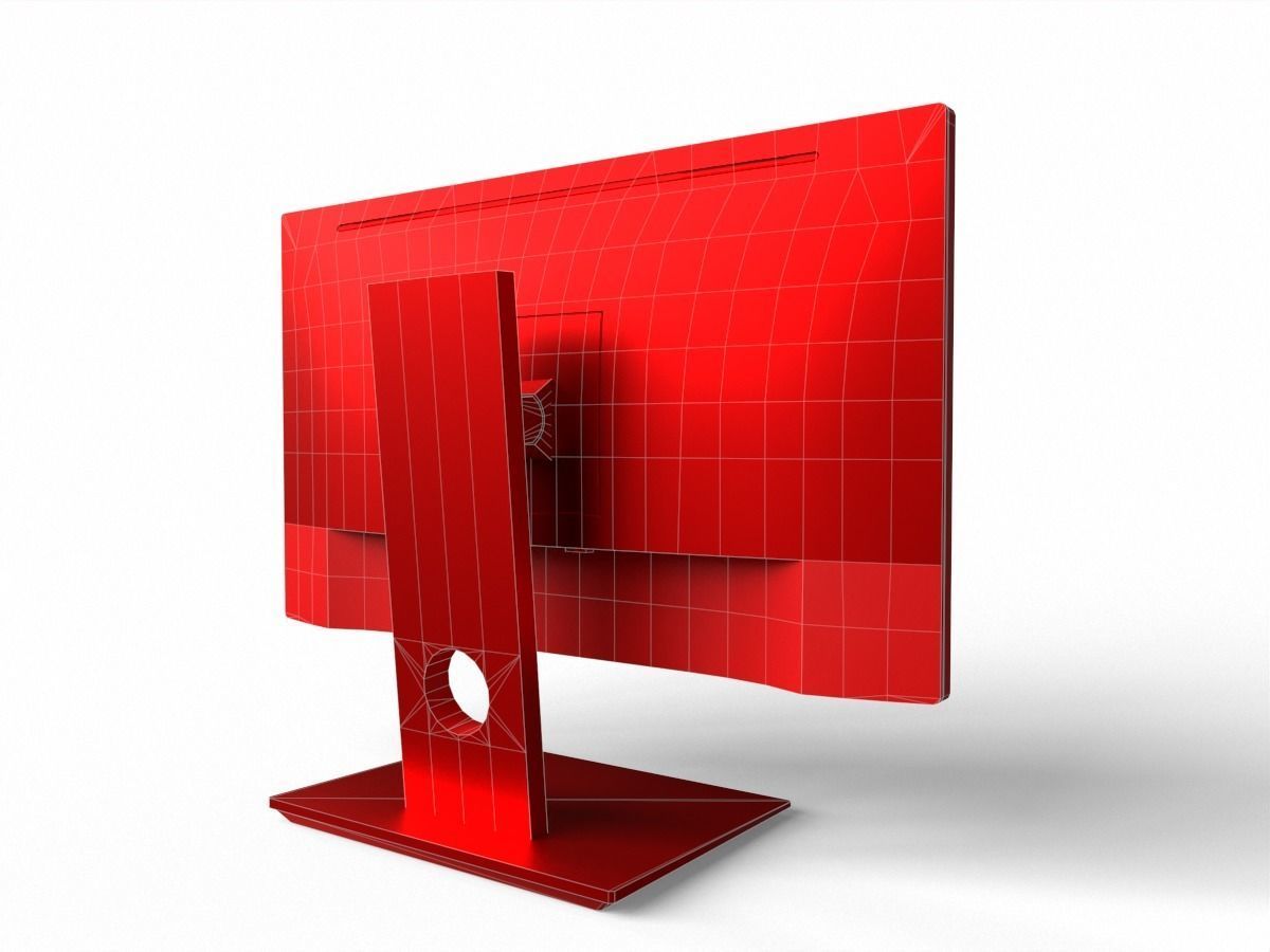 dell P2217H 21 inch monitor Low-poly 3D model_11