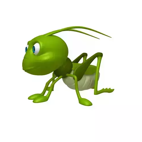 Grasshopper cartoon 3D model