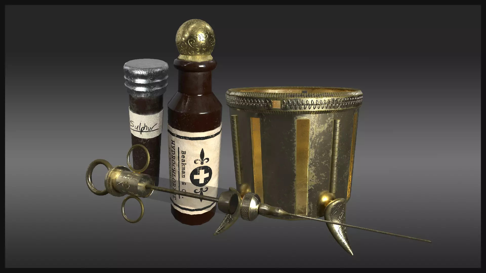 Plague Doctor Medical Gear Low-poly 3D model_0