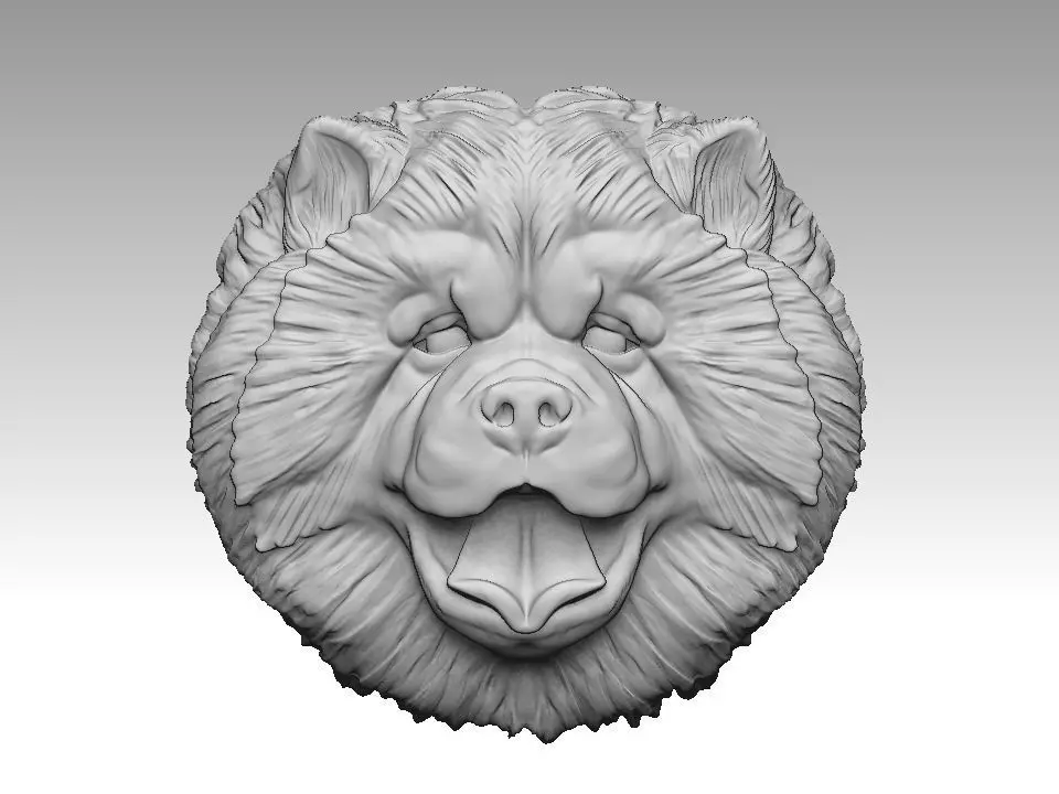 Chow chow pendant 3D print model_0