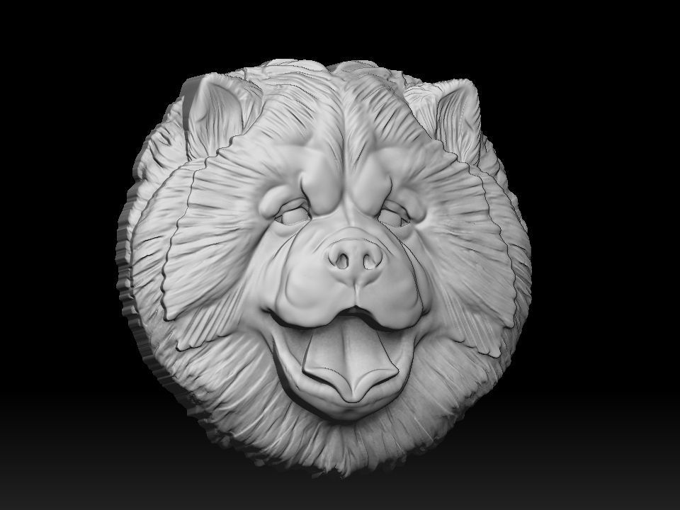 Chow chow pendant 3D print model_15