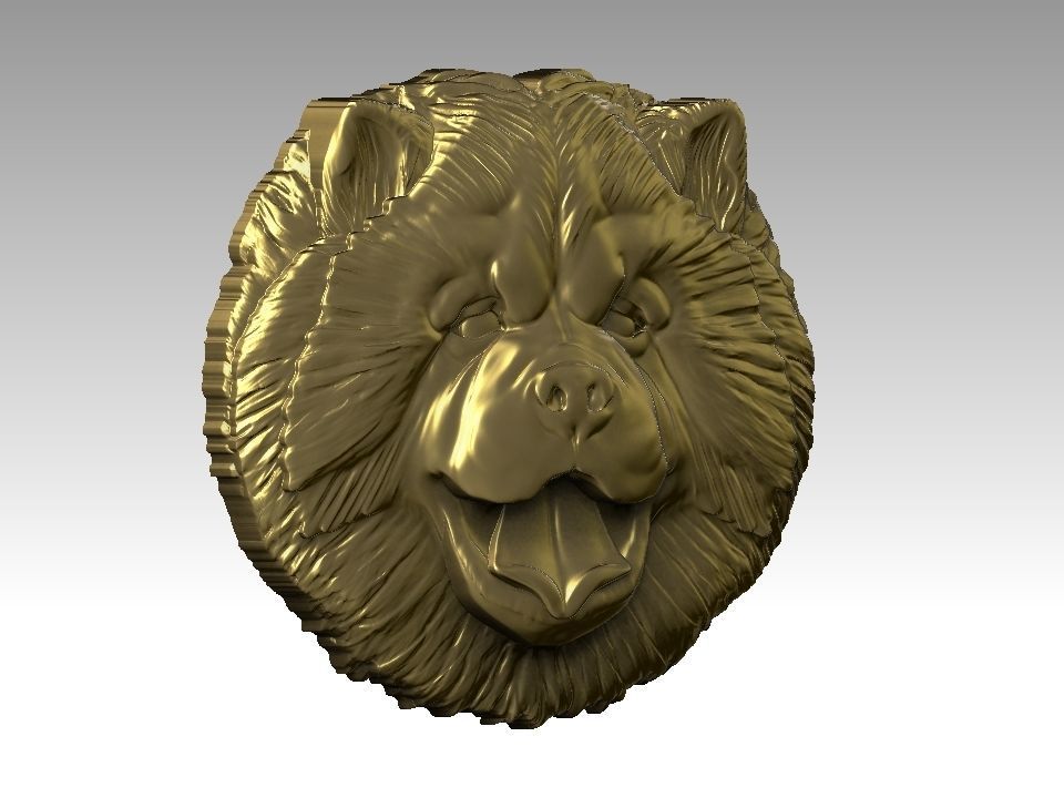 Chow chow pendant 3D print model_11