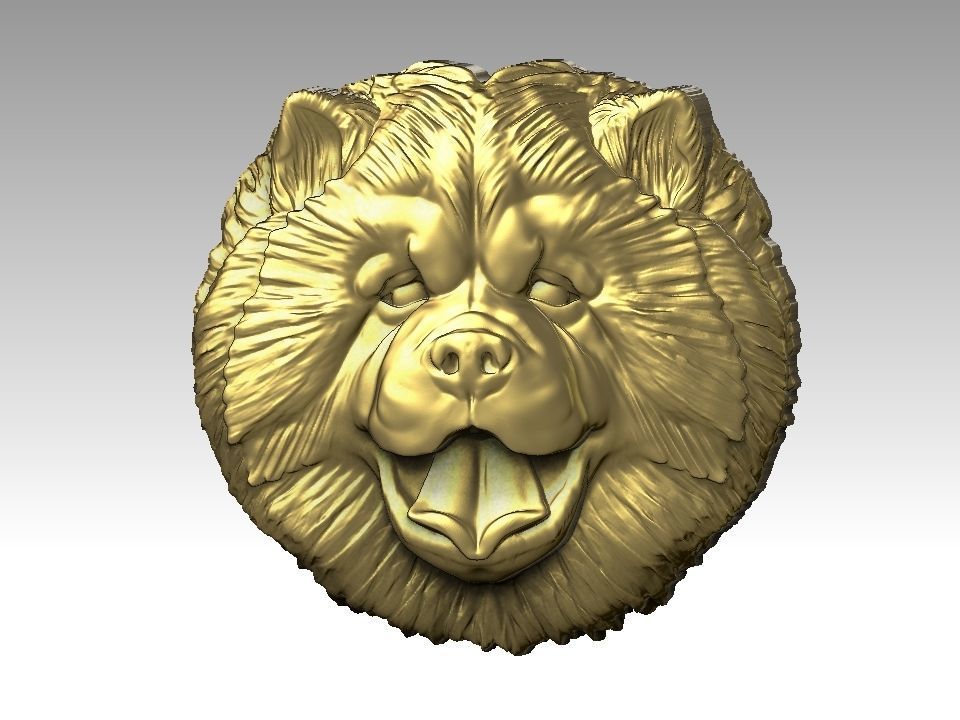 Chow chow pendant 3D print model_1