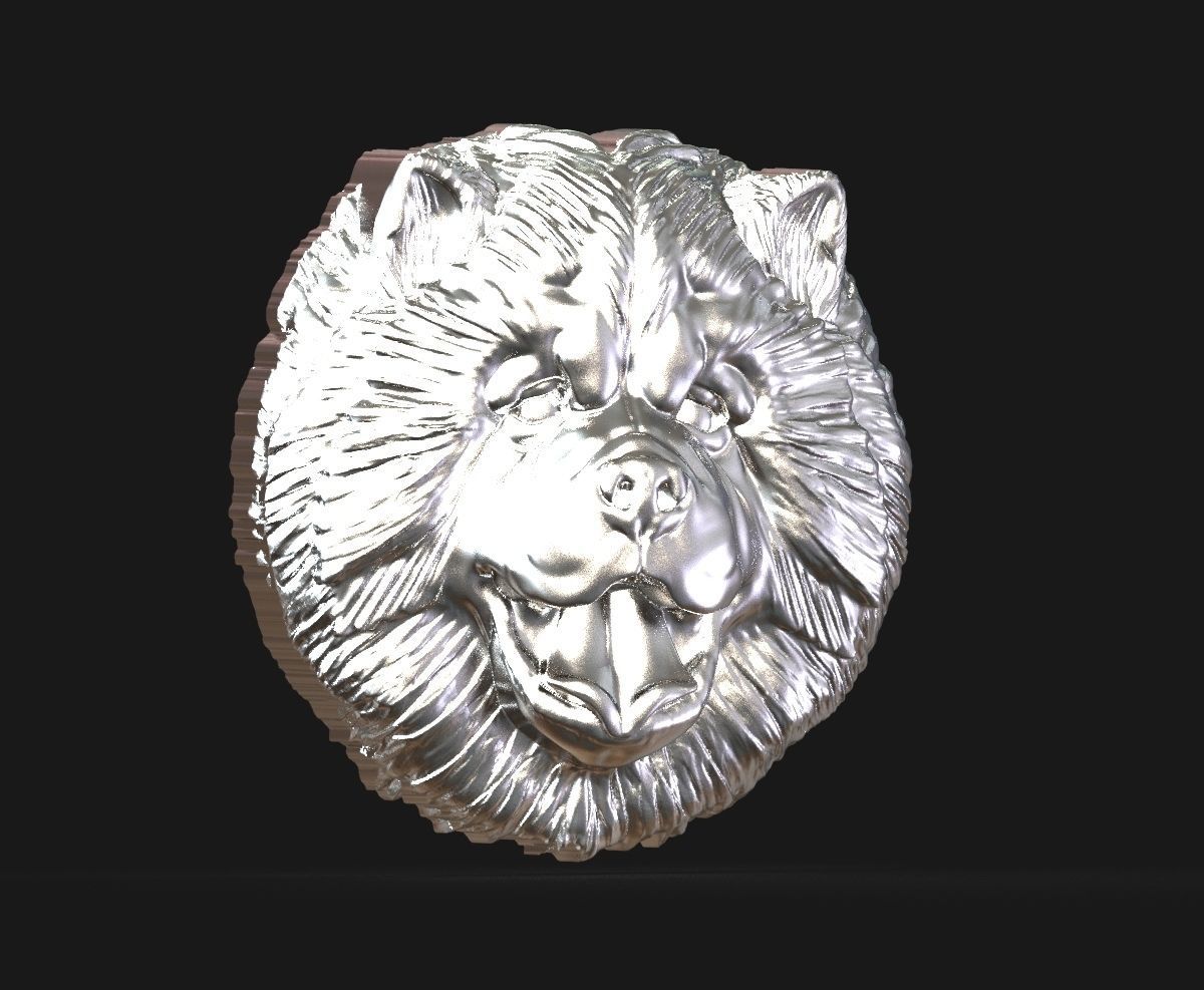 Chow chow pendant 3D print model_7