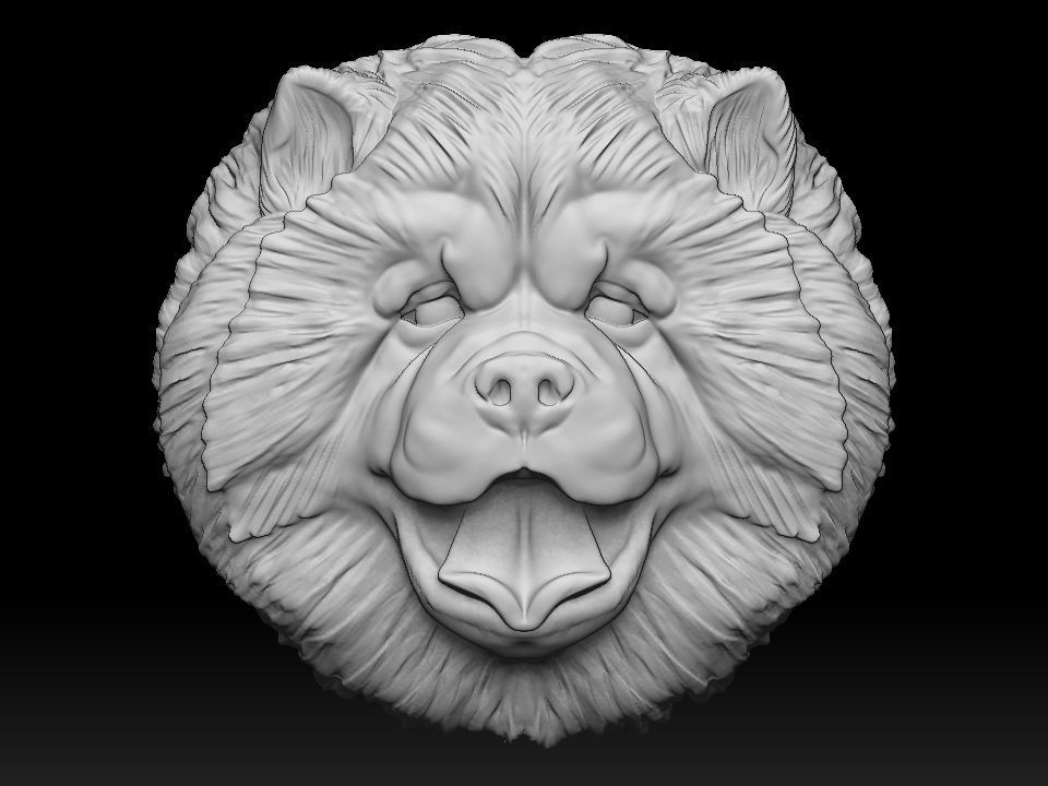 Chow chow pendant 3D print model_14