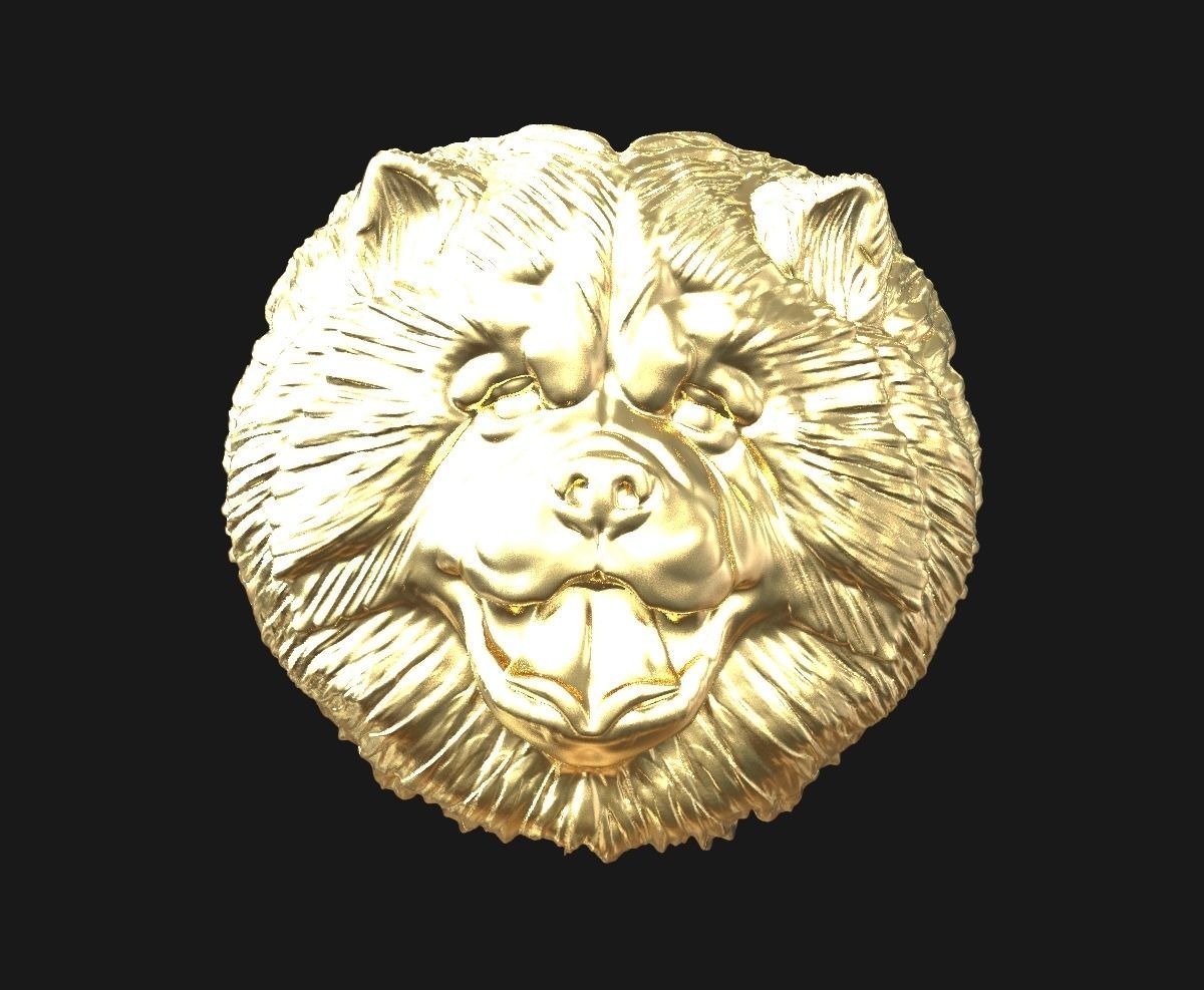 Chow chow pendant 3D print model_3