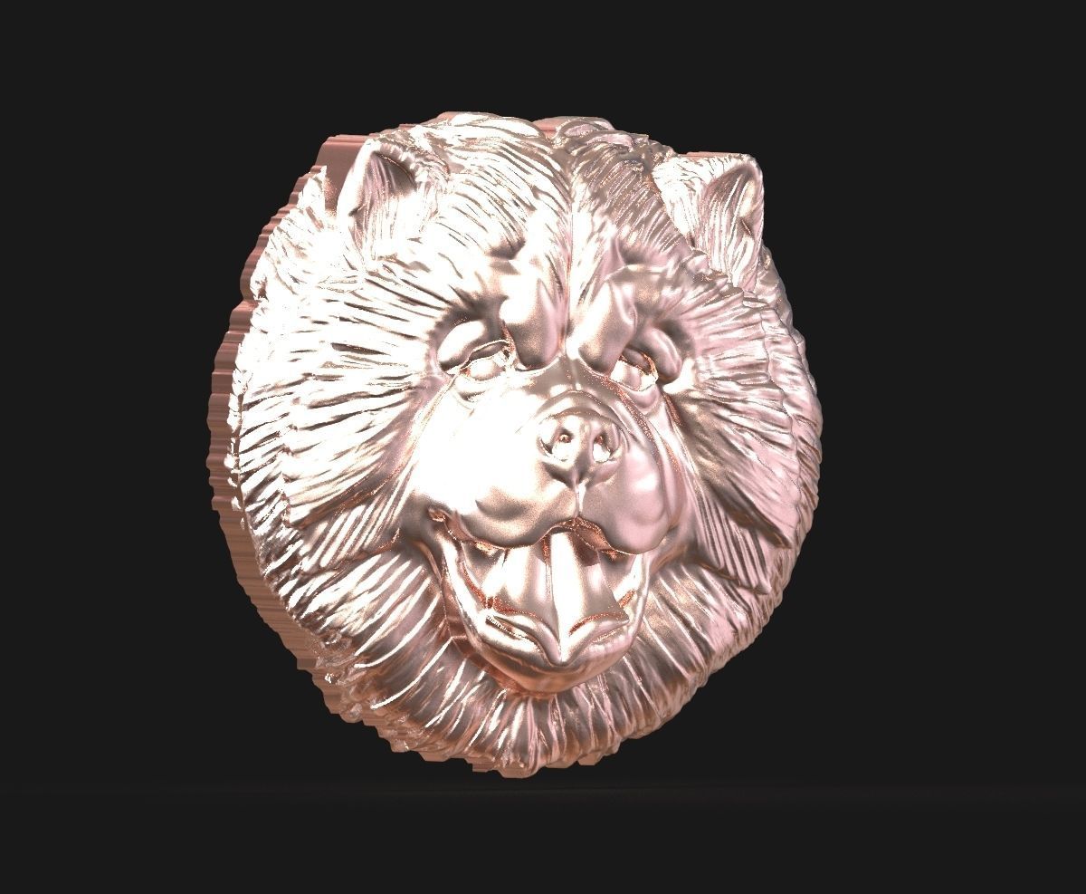 Chow chow pendant 3D print model_5
