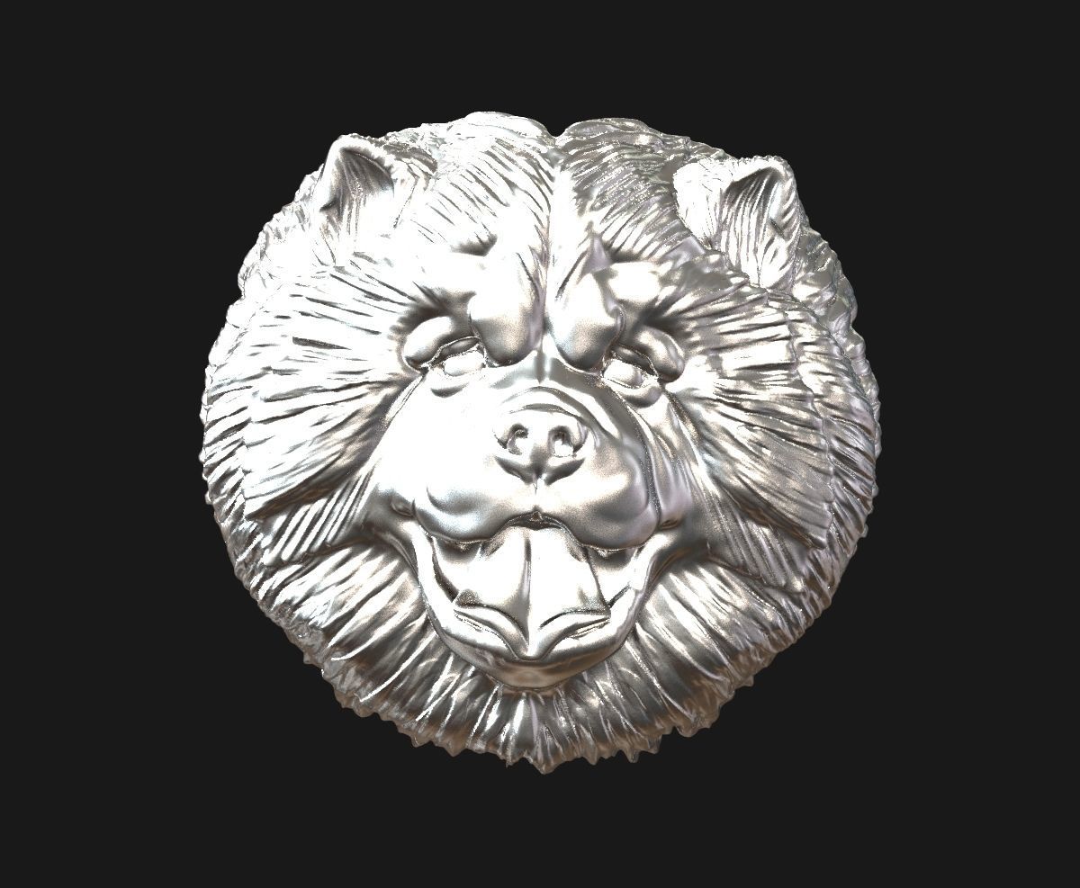 Chow chow pendant 3D print model_2