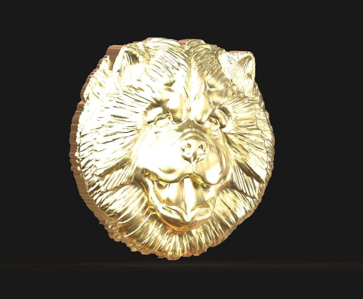 Chow chow pendant 3D print model_6