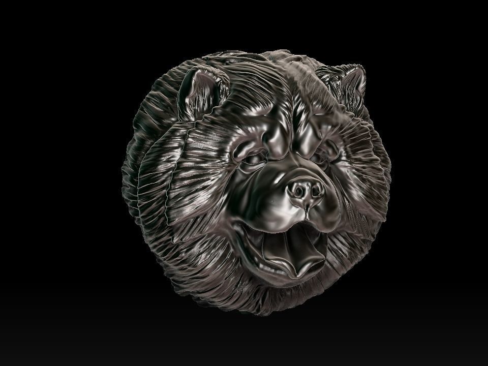 Chow chow  head  pendant 3D print model_14
