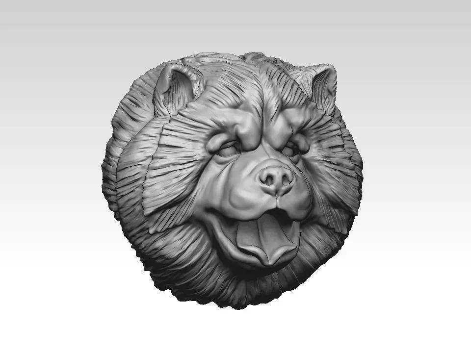 Chow chow  head  pendant 3D print model_0